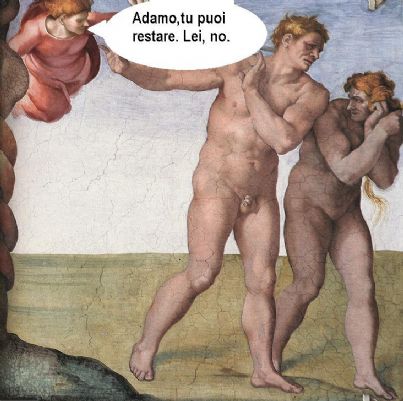 Adamo ed Eva cacciati dal paradiso di Michelangelo
